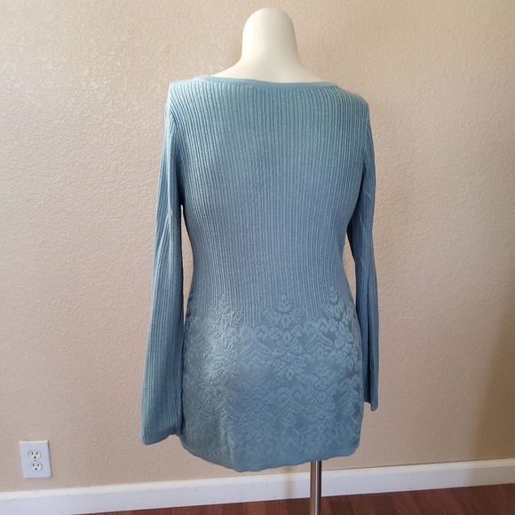 Soft Surroundings Aida Tunic Pullover Sweater Top Blue M - Picture 6 of 10